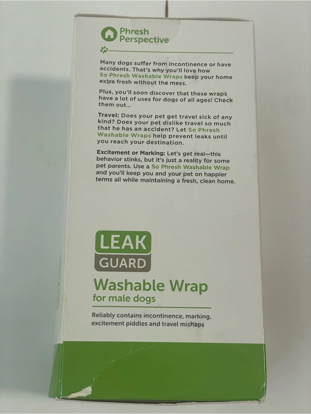 Set of 2 Sophresh Leak Guard Washable Wraps Male Dogs Black M Training Accidents